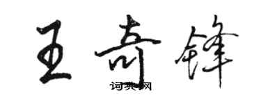 駱恆光王奇鋒行書個性簽名怎么寫