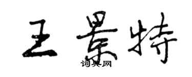 曾慶福王景特行書個性簽名怎么寫