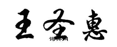 胡問遂王聖惠行書個性簽名怎么寫