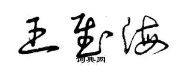 曾慶福王慰海草書個性簽名怎么寫