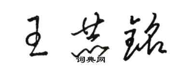 駱恆光王赫銘草書個性簽名怎么寫