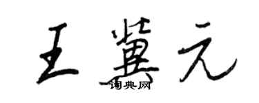 王正良王冀元行書個性簽名怎么寫