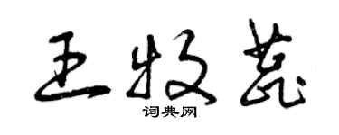 曾慶福王牧蕊草書個性簽名怎么寫