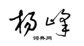 梁錦英楊峰草書個性簽名怎么寫