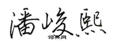駱恆光潘峻熙行書個性簽名怎么寫
