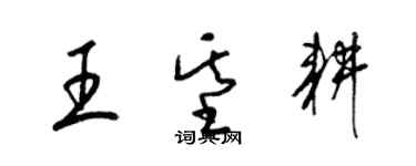 梁錦英王基耕草書個性簽名怎么寫