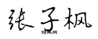 曾慶福張子楓行書個性簽名怎么寫