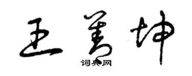 曾慶福王善坤草書個性簽名怎么寫