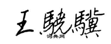 王正良王驍驥行書個性簽名怎么寫
