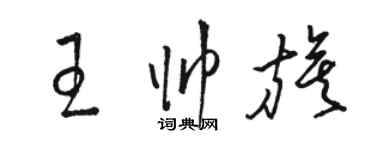 駱恆光王帥旗草書個性簽名怎么寫