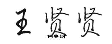 駱恆光王賢賢行書個性簽名怎么寫