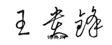 駱恆光王貴鋒草書個性簽名怎么寫