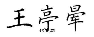 丁謙王亭暈楷書個性簽名怎么寫