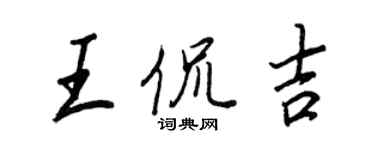 王正良王侃吉行書個性簽名怎么寫