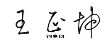 駱恆光王正坤草書個性簽名怎么寫