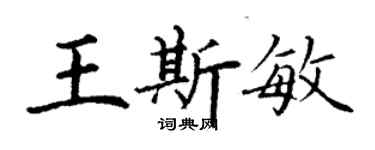 丁謙王斯敏楷書個性簽名怎么寫