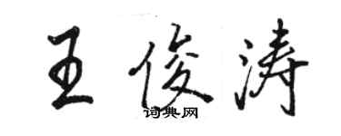 駱恆光王俊濤行書個性簽名怎么寫