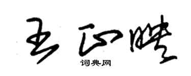 朱錫榮王正映草書個性簽名怎么寫