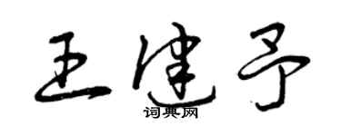 曾慶福王健予草書個性簽名怎么寫