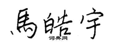 王正良馬皓宇行書個性簽名怎么寫