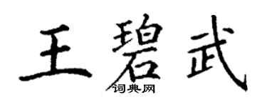 丁謙王碧武楷書個性簽名怎么寫