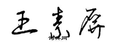 曾慶福王素屏草書個性簽名怎么寫