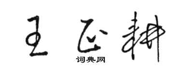 駱恆光王正耕草書個性簽名怎么寫