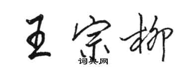 駱恆光王宗柳行書個性簽名怎么寫