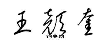 梁錦英王顏奎草書個性簽名怎么寫