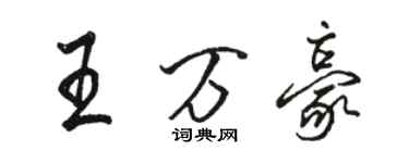 駱恆光王萬豪行書個性簽名怎么寫