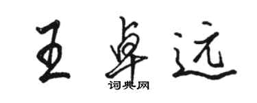 駱恆光王卓遠行書個性簽名怎么寫