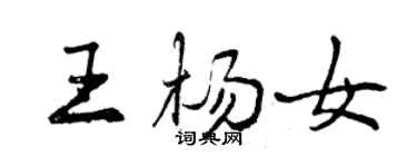 曾慶福王楊女行書個性簽名怎么寫