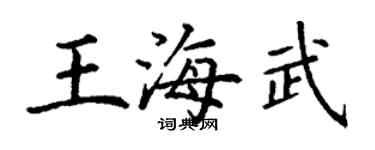 丁謙王海武楷書個性簽名怎么寫