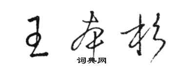 駱恆光王本杉草書個性簽名怎么寫