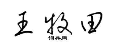 梁錦英王牧田草書個性簽名怎么寫