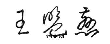 駱恆光王盟慈草書個性簽名怎么寫