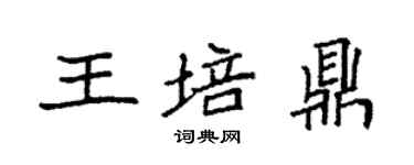 袁強王培鼎楷書個性簽名怎么寫