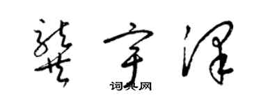 梁錦英龔宇澤草書個性簽名怎么寫