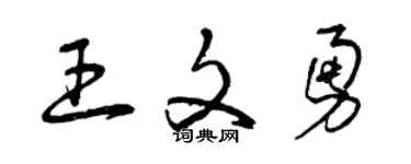 曾慶福王文勇草書個性簽名怎么寫