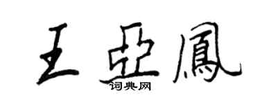 王正良王亞鳳行書個性簽名怎么寫