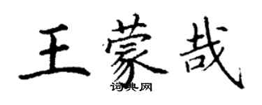 丁謙王蒙哉楷書個性簽名怎么寫