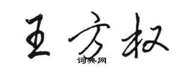 駱恆光王方權行書個性簽名怎么寫