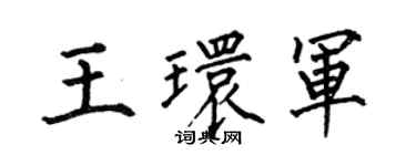何伯昌王環軍楷書個性簽名怎么寫