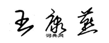 朱錫榮王康燕草書個性簽名怎么寫