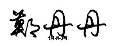 朱錫榮鄭丹丹草書個性簽名怎么寫