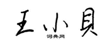 王正良王小貝行書個性簽名怎么寫