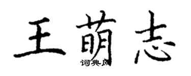 丁謙王萌志楷書個性簽名怎么寫