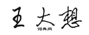 駱恆光王大想行書個性簽名怎么寫
