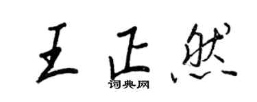 王正良王正然行書個性簽名怎么寫