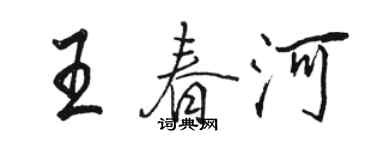 駱恆光王春河行書個性簽名怎么寫